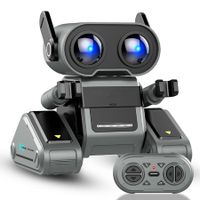 Robot Toys Remote Control Toy Robots for Kids with LED Eyes Flexible Head & Arms Dance Moves and Music Gift for Kids Ages 3+(Dark Grey)