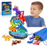 Dinosaur Toys, Wooden Stacking Montessori Toys for 3 to 7 Year Old Boys and Girls