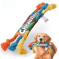 Tough Dog Chew Toy Squeaky Rainbow Candy-Shaped Interactive Rope Toy for Aggressive Chewers for All Types of Pet