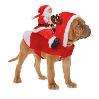 Santa Dog Costume Christmas Pet Clothes Santa Claus Riding Pet Cosplay Costumes Party Dressing up Dogs Cats Outfit for Small Medium Large Dogs Cats Size:M (Neck:11.8-15" Chest:18.1-22.4")