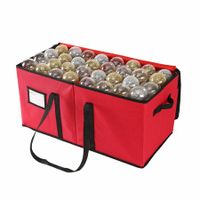 128 slots Christmas Ornament Storage Box with Dual Zipper Closure  Box  Holiday Ornaments 61X30X30cm