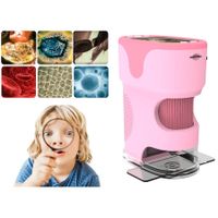 Handheld Microscope Kit for Kids,Catch Video Photo,Rechargeable 1000X HD Microscopes Camera Toys for Children,Student Beginner Portable Educational Gift Color Pink