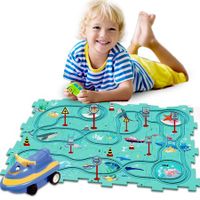 Puzzles for Kids Montessori Toys with Electric Puzzle Car Tracks Play Set Educational Toys Gifts(25 Pcs)