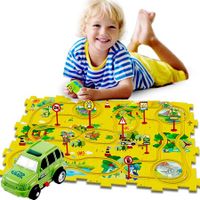 Puzzles for Kids Montessori Toys with Electric Puzzle Car Tracks Play Set Educational Toys Gifts(25 Pcs)