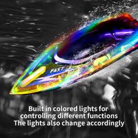 RC Boat with LED Lights for Adults and Kids, 2.4Ghz Remote Control Boat for Age 14+ Boys Girls Adults