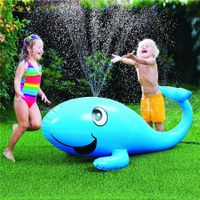 Blue Whale Inflatable Water Spray Play Mat Outdoor Lawn Games Pad Sprinkler Toys For Kids Children Family Summer Toy
