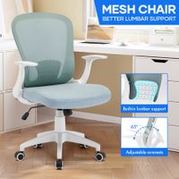 Mesh Office Chair Mid Back Gaming Armchair Work Study Desk Computer Seat Ergonomic Home Executive Task Swivel Tilt Lumbar Support Armrest