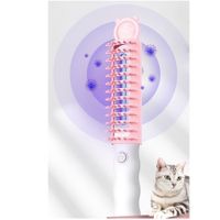 Dog Cat Brushes Comb Groom Massagers Massagers slicker brush self- cleaning slicker brush Massager Pets Hair AAA Battery Col.PINK