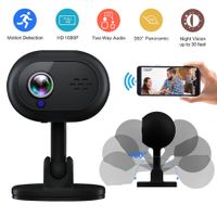 1080P Baby Monitor Mini WiFi IP Camera Indoor Wireless Security Surveillance Camera 2MP With Two-Way Audio Night Vision Motion Detection Color Black