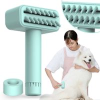Electric Dog Brush, One Button Start Pet Shedding Grooming Brush Hair Removal Quiet Operation Filter Cotton