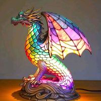 Resin Animals Table Lamp Retro LED Ambient Night Light Nightstand Aesthetic Bedside Lamps Night Stand Lamp Lighting Home