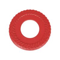 2 PCS Red Dog Rubber Tire Flyer Dog Toy, Flying Disc, Lightweight, Durable, Floats in Water, Great for Beach and Pool,25.5cm Diameter，Bone pattern