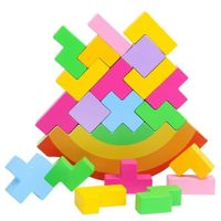 Tetra Tower Balance Game Rainbow Color Design Funny Stacking Toys for Kids Child Age 4+