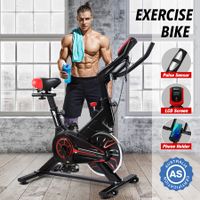 Exercise Bike Stationary Indoor Cycling Bicycle Spin Workout Home Gym Fitness Training Equipment Belt Drive Resistance LCD Monitor iPad Mount