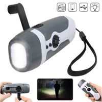Outdoor 3In1 Portable Flashlight Hand Crank Dynamo FM Radio Power Wind Up LED Camping Lights For Fishing Boating Hiking Camping