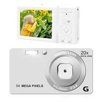 Digital Camera ,4K Video 56 Megapixel Auto Focus Webcam Function I Output Pixel 16x Zoom Hand Shake Compensation Lightweight and Easy to Carry 3-inch IPS Large Screen(Silver)