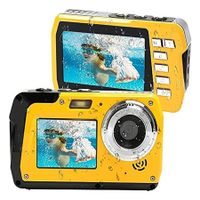 4K Waterproof Camera 56MP Underwater Cameras UHD Video Recorder Selfie IPS Dual Screens 10FT Waterproof Digital Camera for Snorkeling on Vacation