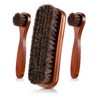 3 Pieces Horsehair Shoes Polish Brushes Kit Leather Shoes Boots Care Clean Polish Daubers Applicators