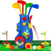 Golf Club Set for Kids,Indoor Outdoor Sports Toys for Boys Girls Ages 3+ Year Old,Christmas Birthday Gift Kids,Toddler Golf Set with 4 Clubs,8 Balls,2 Practice Holes,Shoulder Strap