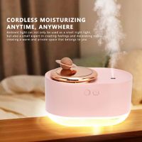 2 in 1 Rotating Planet Misting Humidifier & Night Light Mute Spray Multifunctional Home Humidifiers for Bedroom,Air Humidifier 1200MAH(Pink)