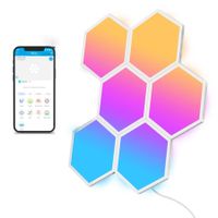 6 Pack-Glide Hexa Light Panels,Hexagon LED Wall Lights, Wi-Fi Smart Home Decor Creative Wall Lights with Music Sync, Christmas， Gaming Decor,