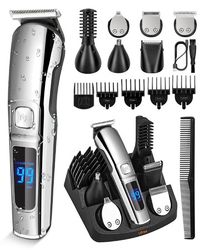 Electric Razor, Nose Hair Trimmer, Cordless Hair Clippers Shavers for Men, Mustache Body Face Beard Grooming Kit, Waterproof