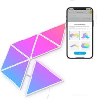 6 Pack-Triangle Light Panels,RGBIC Glide Wall Light, Multicolor Effects,Music Sync,DIY Design, Smart APP Control,Works with Alexa & Google Assistant