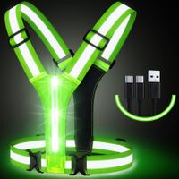 Led Light Up Running Vest Reflective Vest for Walking at Night,High Visibility Night Running Gear Rechargeable Adjustable Running Lights for Runners Walkers Men Women
