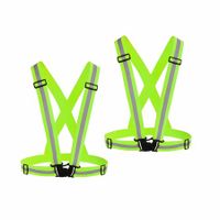 Reflective Vest Running Gear,High Visibility Adjustable Safety Ves for Night Cycling,Hiking,Jogging,Dog Walking (2Pack)