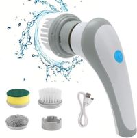 Electric Spin Scrubber for Bathroom Bathtub Kitchen, Portable Cordless Rechargeable Scrubber for Clean Tile, Floor, Wall White