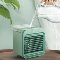 USB Chargeable Portable Air Conditioner, Mini Fan, Office Desktop, Green