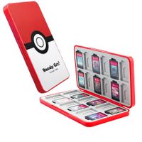 Pokeball - Nintendo Switch Game Case with 24 Game Holder Slots and 24 SD Micro Card Slots for Nintendo Switch/Lite/OLED,Cartoon Games Storage Box