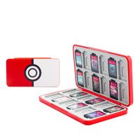 Poke Ball - Game Card Case for Nintendo Switch/Lite/OLED, Game Cartridge Holder with 24 Game Card Slots and 24 Micro SD Card Slots， Magnetic Buckle