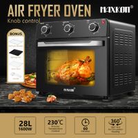Maxkon Large Air Fryer Oven Big Air Cooker Toaster Electric Oil Free 28L 1600W Dual Cook Function Kitchen Appliance