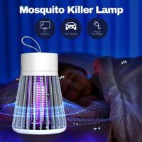 Mosquito Killer Zapper Lamp Fly Bug Mozzie Insect Repellent Deterrent Catcher Trap LED Light Electric Rechargeable Portable USB Battery Grey
