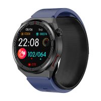 Newest Smart Watch Heart Rate Blood Sugar Blood Pressure Uric Acid Blood Lipid Body Temperature Monitoring Remote Care Sports Watch  Color Blue