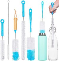 Bottle Brush Cleaner Pack, Set of 5 Bottle Brushes for Cleaning Baby Bottles, Water Bottles, One Straw Cleaner Brush