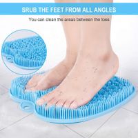 Shower Foot Scrubber Mat with Non Slip Suction Cups, Cleans, Smooths, XL Larger Size