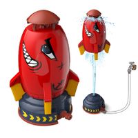 Rocket Toy, Outdoor Yard Sprinkler, Summer Toy | Flight altitude water pressure control | Water Spray Toys for Kids Ages 3+ and Up (Red)