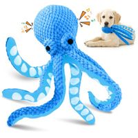Squeaky Dog Toys for Large Dogs Plush Dog Toys Octopus Stuffed Dog Toys for Indoor Play(Blue)