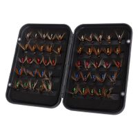 Fly Fishing Lure Kit Portable Simulated Fly Fishing Lure with Storage Box for River Hobbyist 50pcs