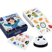 Educational Logic Thinking Toy Crazy Flip Card Cognition Game Reaction Brain Training Children-Parent Interactive Table Game with BELL