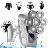 5-in-1 Hair Trimmer Electric Shaver Rotary Razor Washing 7D Shaver Beard Nose Rechargeable Waterproof for Men
