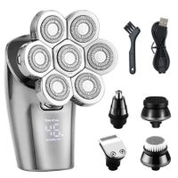 7- Head Shavers 5-in-1 Electric Head Razors for Men Shaver Rechargeable  Electric Portable Travel Shaver Hair Trimmer