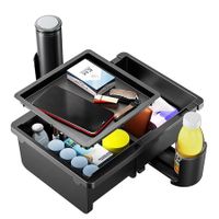 Car Armrest Tissue  Storage Box Car Adjustable Drink Holder Multifunctional Cup Holder Car Waste Organizer with Cover
