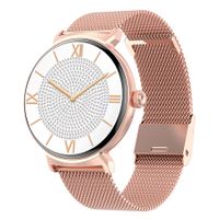 Smartwatch 1.45 Inch 300+ Watchfaces Compass Wireless Relojes Inteligentes Waterproof Smart Sport Watch for Grils Woman(Pink)