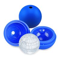 2PCS Death Star Ice Cube Mold, Silicone Star Wars Ice Molds Sphere Big Ice Ball Maker for Whiskey, Bourbon and Cola