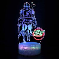 3 Color Changing Night Lamp, 3D Visual Illusion Star War LED Lamp for Kids Toy Christmas Birthday Gifts Boba Fett