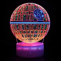 3 Color Changing Night Lamp, 3D Visual Illusion Star Wars LED Lamp for Kids Toy Christmas Birthday Gifts Death Star