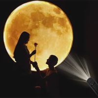 Moon Earth Astronaut Lamp Projector Night Light, 360 Degree Moon Projection Light USB Star Night Light